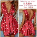 Vestido Feminino com Estampa e Alças de Cetim com Renda - Sexy Decote V Profundo Costas Abertas Elegante Verão