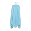 Vestido Mini Feminino Y2K com Halter e Franzido - Ombro Frio Costas Abertas Barra Irregular Sexy