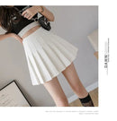 Women Pleated Skirt High Waist  A-Line Mini Skirt School Girl JK Uniform Skirt Skater Skirt Tennis Skirt White Plus Size
