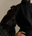 2026 New Women's Long Sleeve Design Fashion Openwork Lace Miniskirt Elegant Temperament Autumn Party Banquet Evening Dress