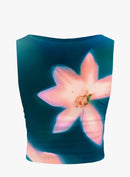 Vestido Longo Feminino com Estampa de Conchas e Manga Flare - Sexy Costas Abertas Renda Cor Sólida Gola Redonda