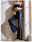 Women Yoga Flare Leggings Fitness Push Up High Waist Wide Leg Pants Gym Elastic Tights Exercise Sport Pants Bell Bottomed
