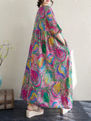 Boho Long Skirt Cotton Linen ort Sve round Ne fiti Flower plus Size Women Casual Summer Dr A-Line Skirt