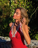 Vestido Halter Mini Feminino com Renda e Poá - Elegante, Sexy, Costas Abertas - Verão 2025