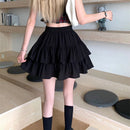 Pleated A-line Skirt White Women Ruffles Sweet Hottie Preppy Style Elastic Elastic Waist Slim Thin SimpleCasual Summer Wholesale