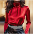 Elegant Long Sleeve Loose Blouse Women 2025 Autumn Winter Ladies Tops Casual