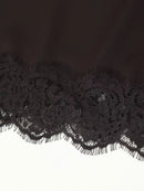 Tidalyf 2025 Women Two Piece Skirt Set Off Shoulder Lace Trim Cami Top with Split Hem Midi Skirt Sexy Elegant Outfit