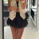 Women Lace Mini Skirt Low Rise Layered Ruffle Hem Black White Chic Mini Skirt Lingerie Short Skirts Fairycore Skirt Streetwear