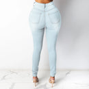 Botvotee Skinny Pencil Jeans for Women High Waisted Casual Elegant Office Denim Pants Blue White Black Elastic Jeans Woman
