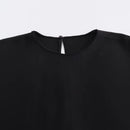 Ladies Elegant Asymmetric Lace Hem Black Blouse Chic O-neck Long Sleeve Loose T-shirt Tops 2026 New Spring Women's Blouse
