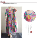 Boho Long Skirt Cotton Linen ort Sve round Ne fiti Flower plus Size Women Casual Summer Dr A-Line Skirt