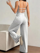 Macacão Feminino Halter com Costas Abertas e Calça Longa - Casual Elegante