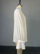 Fashion White Shirts Women Long Sleeve Oversize Blouse 2025 New Spring Summer Basic Tops Cotton Chic Shirt for Women
