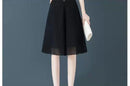 High Waist Wide Leg Pants Women Summer Loose Thin Chiffon Five-Quarter Length Anti-Light Skirt Trendy Casual Trousers