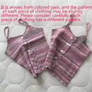 2024 New Stripe Print Spaghetti Strap Top Casual Ruffle Trim Button Front Knit Cami Top For Summer Women's Clothing