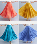 Boho Cotton Linen Beach Long Skirt Women Vintage Casual Solid A-line High Waist Dance Floor-Length Maxi Skirt Spring Summer New