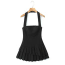 Vestido Feminino Branco com Renda Bordada e Halter - Sem Manga Costas Abertas Sexy Linha A Festa 2025