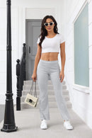 Women Flare Leggings High Waist Wide Leg Yoga Pants Seamless Fitness Workout Tights Gym Sports Trousers Casual Slimming Clothing