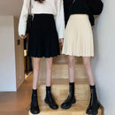 Knitted Pleated Skirts Women Above Knee Solid Casual Autumn All-match Design College Jupe Femme Korean Style High Waist Elegant