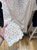 Red Floral Midi Skirts Woman Summer Lace Trim A-line Long Faldas Female New Preppy Style All-match Sweet Cute Cotton Skirts Y2k