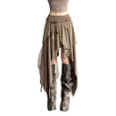 Pleated Stacked Women Skirts Classic Solid High Waist Straight Sheath Maxi Bottoms Female Elegant All-matched Streetwear