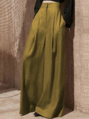 Wide Leg Pants Women Full Length High Waist Baggy Casual Solid Minimalist Pantalones De Mujer Thin Elegant Ropa Vintage Ladies