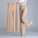 High Waist Wide Leg Pants Women Spring Autumn New Drop Feel Relaxed Straight Suit Pants Fashion Wild Casual Trousers White Black