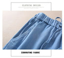 High waisted Jeans For women Summer 2026 New Elastic waisted Loose Washed harem Pants Female Thin Casual Denim Pants With pocket