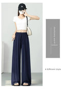 ay Wide Leg Pants Women's High Waist Loose Drapey Cool Casual Trousers Modal Cotton Comfortable Breathable Straight Cut