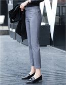 Black Gray Suit Pants Woman High Waist Pants Office  Formal Work Trousers Female Elegant Casual Straight Pants