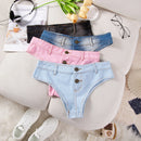 Short Jeans Feminino Mini com Cintura Baixa - Sexy Festa Balada