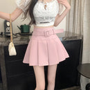 Pleated Mini Skirts Women High Waisted Aesthetic Preppy All-match Summer Kawaii Clothes Cute Korean Fashion Мини Юбки Girls Pure