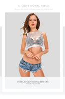 Short Jeans Feminino Mini com Cintura Baixa e Rasgos - Streetwear Verão