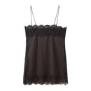 Tidalyf 2025 Women Two Piece Skirt Set Off Shoulder Lace Trim Cami Top with Split Hem Midi Skirt Sexy Elegant Outfit