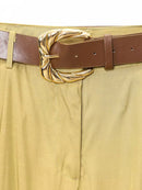 High Waist Wide Leg Pants for Women Fashion Belted Front Darts Side Pockets Female Trousers
