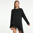 MUJER Lace Long Shirts and Blouses for Women Asymmetric Women's Blouse Streetwear Casual Blouses Woman Vintage Tops Woman 2026