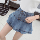 Vintage Denim Mini Skirts Women Summer Sexy Solid Colour Ball Gown Skirts Jeans Female Casual Pocket Slim A-line Mini Skirts