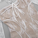Vestido Mini Elegante com Estampa e Manga Longa - Outono e Inverno