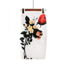 Fashion Midi Skirt For Women Flora Printed High Waist Pencil Skirt Female Causal Flower Bodycon Skirt With Slit