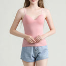 Sexy Women Crop tops Padded spaghetti strap Tank Top Women  built in bra off shoulder Camisole Seamless Tank Lingerie Underwear