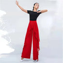 Dance Wide Leg Pants Women's High Waist Pants Lotus Leaf Side Wild Dangling Feel Training Pants 2022 New Dance Female pants