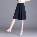 High Waist Wide Leg Pants Women Summer Loose Thin Chiffon Five-Quarter Length Anti-Light Skirt Trendy Casual Trousers