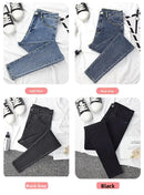 High Waist Slim Fit Women's Jeans Elasticity Pencil Nine Point Pants Spring Autumn Fashion Stylish Casual Comfortable