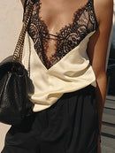 Lace Blouse Shirt Women Tops Summer High Quality Spaghetti Strap Blouse Shirt Elegant Simple Lady Basic Solid Sleeveless Blusa
