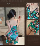 Vestido Feminino Floral com Decote V e Alças - Confortável Renda Costas Abertas Camisola Noite Casa