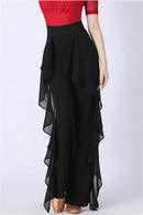 Dance Wide Leg Pants Women's High Waist Pants Lotus Leaf Side Wild Dangling Feel Training Pants 2022 New Dance Female pants