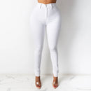 Botvotee Skinny Pencil Jeans for Women High Waisted Casual Elegant Office Denim Pants Blue White Black Elastic Jeans Woman
