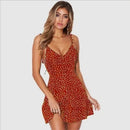 Vestido Mini de Verão com Estampa de Bolinhas e Costas Abertas - Feminino