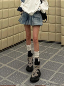 American Vintage Denim Skirt Women Street Sexy Bud Mini Skirt High Waisted Harajuku Y2K Puff Casual Preppy Style Chic Skirt