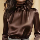 Elegant Long Sleeve Loose Blouse Women 2025 Autumn Winter Ladies Tops Casual